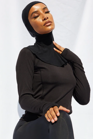 Organic Black Sports Hijab | UNDER-RAPT